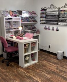 the inside of a sewing shop with lots of crafting supplies