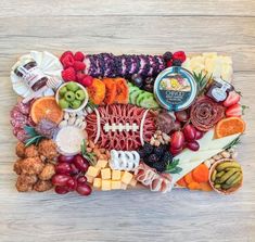 a platter filled with different types of food