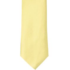 Welcome spring with this light and bright butter yellow tie. This one is a classic in a solid color. Take it to work, wear it on Easter Sunday or outfit your groomsmen in the soft hue. Wherever you're headed, try pairing it with navy blue or gray attire and watch the color shine. This is a standard length and width men's tie, so it measures about 3.5-inches wide and 57-inches long. The lightweight fabric is durable, silky and smooth. It's finished with an elegant satin shine. We recommend this s Classic Yellow Wedding Tie, Yellow Summer Business Ties, Yellow Ties For Men, Yellow Solid Color, Formal Yellow Bow Tie, Luxury Yellow Ties For Men, Yellow Bow Tie, Yellow Tie, Tall Men