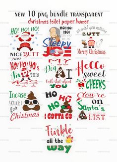 the words and phrases on this christmas sticker sheet are very fun to make with