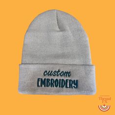 🌨Stay Warm, Stay Stylish🌨 Our custom-embroidered beanies! Perfect for chilly days and outdoor adventures, these beanies not only keep you cozy but also add a personal flair to your winter wear. ❄️🧶 Choose your favorite from our array of colors, and let us embroider your design or message with precision and care. Ideal for teams, clubs, personal gifts, or simply making a fashion statement - these beanies are as unique as you! * Embroidered on a soft acrylic beanie. * Adult, one-size. Due to different screen settings, colors may appear different! As a woman-owned and operated business, we pour our hearts into every order with meticulous attention to detail and care. In a world of drop shipping, we're here to keep things personal and custom, just for you. Thank you for choosing our shop an Cheap Embroidered Logo Beanie, Cheap Beanie With Embroidered Logo, Embroidered Beanies, Winter Accessories Fashion, Personal Gifts, Personalized Logo, Winter Mode, Skull Cap Beanie, Custom Embroidery