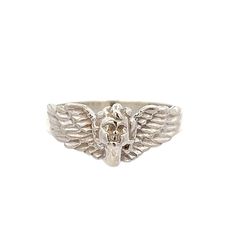 This cherub ring is a perfect blend of whimsical design and fine silver craftsmanship, making it a lovely addition to any jewelry collection and an ideal gift for someone special. Embrace the charm and artistry of this stunning sterling silver ring, signed by the renowned designer Kabana. The ring features a beautifully detailed 3-dimensional cherub head, complete with delicately crafted wings on either side, creating a heavenly and ethereal design. The intricate detailing showcases Kabana's sig Ring With Wings, Cherub Ring, Angel Ring, Cupid Love, Whimsical Jewelry, Spiritual Symbols, Head Ring, Love Ring, Intricate Design