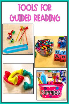 there are pictures of tools for guided reading in this book, including letters and numbers