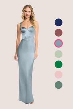 Alexis is the embodiment of a timeless and elegant dress. Cut from our luxurious metallic satin, she features a sweetheart neckline, shoulder straps, a slim column skirt with a leg slit in the back so you can move around with ease. Groomsmen Shoes, Sky Blue Bridesmaid Dresses, Brides Mom, Dusty Blue Bridesmaid Dresses, Blue Bridesmaid Dress, Column Skirt, Azazie Bridesmaid Dresses, Long Bridesmaid Dress, Satin Bridesmaid Dresses