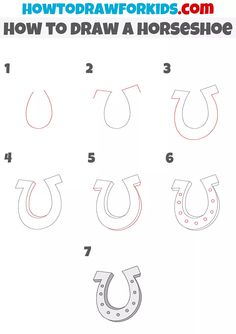 how to draw a horse shoe step by step instructions for kids and beginners in this video, you will learn how to draw a horse shoe