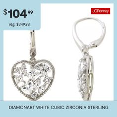 Features: Quick ShipEarring Back: Lever BackSetting: ProngShape: HeartStone Cut: MarquiseStone Millimeter Measurement: 5 Mm Length, 2.5 Mm WidthMetal Color: Silver ToneEarring Length: 32mmEarring Width: 16.3mmCare: Wipe CleanStone Type: 22 Cubic ZirconiaEarrings Style: Drop EarringsMetal: Sterling SilverCountry of Origin: Imported White Cubic Zirconia Earrings For Valentine's Day, White Heart Earrings With Diamond Accents In Cubic Zirconia, White Heart Earrings With Diamond Accents, Valentine's Day White Heart Earrings With Diamond Accents, White Heart Earrings With Diamond Accents For Gift, White Heart Earrings With Diamond Accents As Gift, Heart Drop Earrings, Earrings Drop, Sterling Silver Heart