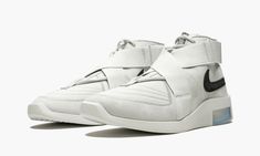 The Nike Air Fear of God Raid “Light Bone” is a premium model by Jerry Lorenzo that debuted in spring 2019.  After introducing the Fear of God 1 and Fear of God Shoot Around in late 2018, Lorenzo continued his partnership with Nike in April 2019 with the release of this “Light Bone” edition of the Fear of God Raid.  The model takes inspiration from the classic Nike Air Raid outdoor basketball shoe and features large cross-straps.  This colorway has a Light Bone premium leather upper with black S Nike Air Fear Of God, Jerry Lorenzo, Bone Shoes, Nike Tanjun, Baskets Nike, Fresh Shoes, Stadium Goods, Fear Of God, Clothing Design