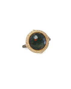 18k Yellow Gold and Blackened Sterling Silver pointed 12mm round Bloodstone/ white quartz doublet ring with white and champagne diamonds. Bloodstone Ring, Champagne Diamond, White Quartz, Mixed Metals, Sapphire Ring, Band Rings, Champagne, Initials, Diamonds