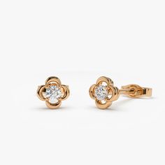 Gold Kt: 14K (also available in 18K)
Available Gold Color: Rose Gold, Yellow Gold, White Gold
Length and Width of Stud: 5.25 X 5.25MM
Round Diamonds: 2 pcs 2.5MM
Total CTW: 0.14 ctw
Diamond Color-Clarity: G Color Si Clarity

You'll look enviously stylish in these eye-catching star diamond earrings. A unique display of luxury, these diamond earrings will show off your unwavering self-confidence. The beautiful star setting features twelve individual diamonds that will make your ears sparkle. Brigh Gold Studs Earrings Indian Small Diamond, Luxury Dainty Earrings With Rose Cut Diamonds, Luxury Dainty Rose Cut Diamond Earrings, 14k White Gold Flower-shaped Diamond Earrings, Fine Jewelry 14k Gold Diamond Earrings With Flower Shape, 14k Gold Diamond Earrings In Flower Shape, 14k Gold Flower Shaped Diamond Earrings, 14k Gold Diamond Earrings With Flower Shape, 14k Gold Diamond Flower-shaped Earrings As Gift