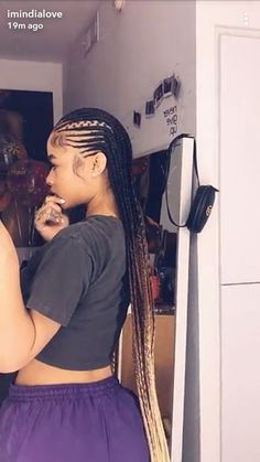 Black Hair With Color, Braids Black Hair, Hanna Tattoo, Hair With Color, Corn Rolls, Ghana Braids Hairstyles, Fav Hairstyles, India Westbrooks