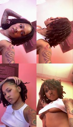 Layered Loc Bob, Stater Locs Hairstyles, Baddie With Locs, Very Short Locs, Short Loc Hairstyles, Black Women With Locs, Female Dreadlocks Styles, Short Loc Styles, Short Dreadlocks Styles