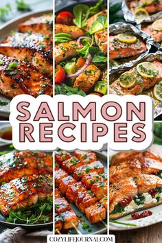 Collage of various salmon dishes, including grilled fillets, a fresh salad, and baked salmon with lemon slices. Salmon Ideas, Regular Meals, Comfort Soup Recipes, Healthy Dinner Ideas, Dinner Games, Comfort Soup, Sea Food, Healthy Eating Recipes