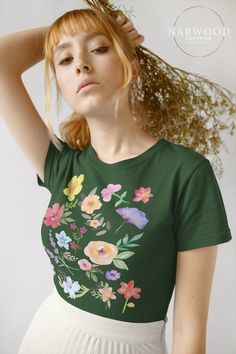 Women's Graphic Tees, Floral T Shirt, Botanical Shirt, Flower Shirt, Flower Shirt Women, Vintage Print, Botanical Print Botanical Style T-shirt With Floral Embroidery, Spring Botanical Graphic Print T-shirt, Cottagecore T-shirt With Plant Print For Spring, Floral T Shirt, Botanical Style Flower Graphic T-shirt, Women's Plant Print T-shirt, Women's Graphic Tees, Car Apparel, Sunflower Shirt