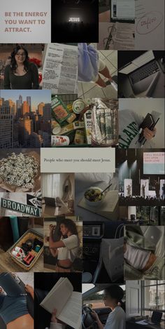 a collage of photos with words and pictures