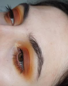 Orange Makeup Hooded Eyes, Mac Makeup Face Charts, Venus Makeup, Matte Make Up, Funky Makeup, Smoky Eyes, Makeup Aesthetic, Dope Makeup