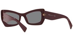 Miu Miu sunglasses model MU 07XS pink bordeaux frame variant, color code 01T02N with grey lens. The sunglasses from Miu Miu eyewear collection are unique creations, the result of the constant stylistic research and skillful craftsmanship of the brand. A unique blend of playful experimentation and rich detailing that perfectly embodies the stylistic codes that have always characterized the House, confirming once again Miu Miu’s undisputed talent in combining unconventional designs with retro-insp Miu Miu Eyewear, Bordeaux Color, Miu Miu Sunglasses, Sunglasses Model, Grey Lenses, Color Code, Retro Inspired, Face Shapes, Miu Miu