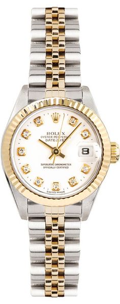 Rolex Women's Datejust Two Tone Fluted Factory White Diamond Dial Elegant White Diamond Watch With Brilliant Cut, Classic White Diamond Watch With Brilliant Cut, Elegant White Diamond Watch With Diamond Accents, White Diamond Watch With Brilliant Cut For Anniversary, White Diamond Watch With Accents For Anniversary, White Diamond Watch For Anniversary, White Diamond Accented Watch For Wedding, White Diamond Wedding Watch With Accents, Anniversary White Diamond Watch With Diamond Accents