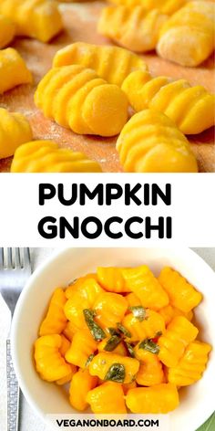 pumpkin gnocchi recipe in a white bowl