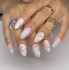 Nail Time, Nails 2023, Simple Nail Designs, Pretty Acrylic Nails, Summer Nail, Valentines Nails, Blue Nails, Simple Nails