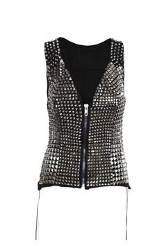 Stud+Work 100%+handmade+Stuff Studded+Jacket+made+with+100+%+Genuine+Top+Quality+Cowhide+Leather Long+Spiked+and+Studded+Used+Each+Single+one+is+Punched+with+hands+ High+Quality+Spikes+&+Studs.+Each+securely+added+by+hand +Cropped,+Vintage+ 0.9+to+1.0+MM+Cowhide+Leather+used ... Leather Jacket Rock, Biker Fashion, Women Vest, Vest Style, Studded Jacket, Leather Jacket Style, Rock Punk, Emo Fashion, Vest Fashion