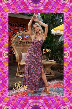 Floral Side Slit Spaghetti Strap Maxi Dress⁠ - This Floral Side Slit Spaghetti Strap Maxi Dress is perfect for channeling your inner bohemian goddess. The spaghetti straps and side slit provide a touch of allure, while the maxi length makes this dress ideal for all occasions. And thanks to the slightly stretchy fabric, you'll feel comfortable and beautiful all day long. - by bluezoneplanet.com Women's History Month, Strap Maxi Dress, Women's History, Spaghetti Strap Maxi Dress, Womens History Month, Maxi Dress Blue, Women In History