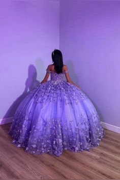 Purple Quince Dress, Lilac Quinceanera Dresses, Rapunzel Theme, Shoulder Beads, Princess Quinceanera Dresses, Purple Quinceanera, Lavender Quince, Purple Quince, Quinceanera Themes Dresses