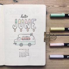 Friday Finds: Summer Bullet Journal Theme - The Petite Planner Summer Bullet Journal, Hello June, Diary Ideas