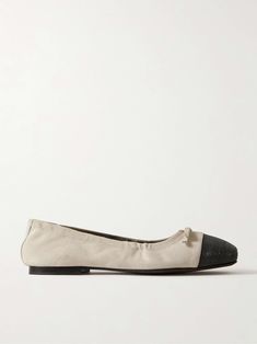 BRUNELLO CUCINELLI Bead-embellished suede ballet flats Elegant Suede Ballet Flats With Leather Sole, Suede Ballet Flats For Evening, Chic Suede Ballet Flats With Leather Sole, Brown Ballet Flats, Suede Ballet Flats, Brown Flats, Embellished Shoes, Cream Shoes, Black Ballet Flats