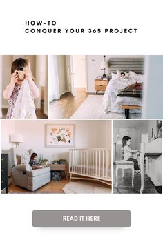 an image of a woman in her home with the text, how to conquer your 365s project read it here