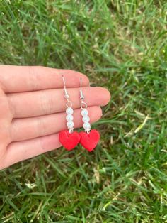 Sabrina Carpenter inspired handmade earrings 💍 sterling silver  pink or red clay hearts Perfect for concerts Can be customised  Please note that there may be slight imperfections as they are handmade ❤️ I do not accept any refunds or returns so if you have any problems message me and Ill try and resolve it in another way if possible. Handmade Red Heart Earrings For Anniversary, Red Sterling Silver Earrings For Everyday, Red Sterling Silver Dangle Heart Earrings, Red Sterling Silver Pierced Heart Earrings, Handmade Red Heart Earrings In Sterling Silver, Handmade Red Heart Sterling Silver Earrings, Handmade Everyday Earrings For Valentine's Day, Valentine's Day Polymer Clay Dangle Jewelry, White Heart-shaped Polymer Clay Jewelry