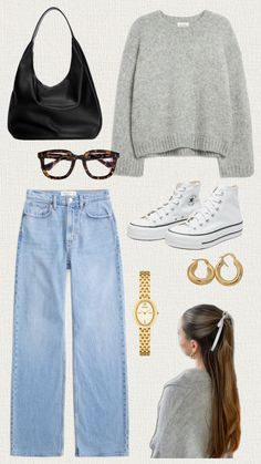 Back To School Fits, Outfit Inspo Casual, School Looks, Soft Girl, Polyvore Outfits, Blue Jeans, Fashion Beauty, Style Inspiration