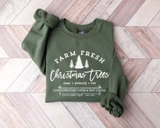 Farm Fresh Christmas Trees, Griswold Christmas, Christmas Tree Graphic, Winter Apparel, Womens Christmas Shirts, Fresh Christmas Trees, Hallmark Christmas Movies, Christmas Tree Shirt, Holiday Sweatshirt