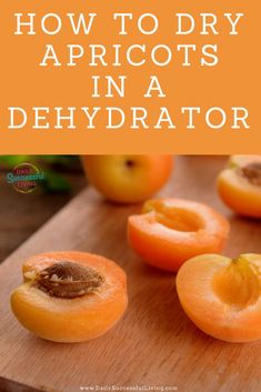 how to dry apricots in a dehydraator with text overlay