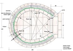 an architectural drawing of a circular seating area