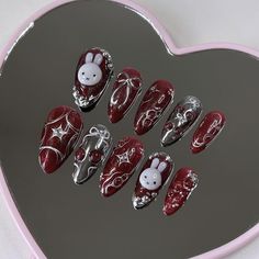 NAIL IDEAS Concert Nails, Rose Nails, Cute Gel Nails, Soft Nails, Nails For Kids, Kawaii Nails