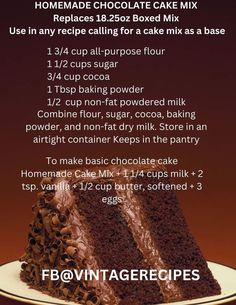 chocolate cake mix recipe on a white plate