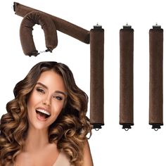 PRICES MAY VARY. 【HEATLESS CURLING EFFECT】Turn your straight hair into bouncy curls by doing it yourself with our heatless hair curlers. No need to heat your hair, try to protect your hair texture and reduce breakage and split ends. This is a new way to curl beautiful hair, which is ideal for beautiful girls who love curly hair. 【PREMIUM QUALITY]】This heat free curling headband is made of eco-friendly rubber, soft and easy to fold, easy to snap on, no need to heat it up, won't damage your hair. Soft Curlers, Curl Styling, Effortless Waves, Heatless Hair, Curls No Heat, Heatless Hair Curlers, No Heat Hairstyles, Heatless Hairstyles, Heatless Curls