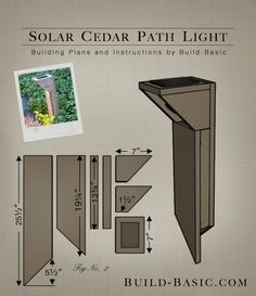 the diagram shows how to build a solar cedar path light