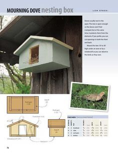 an image of a birdhouse with instructions for it's nesting box on the outside