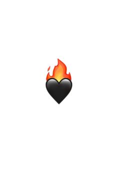 a heart with flames on it is in the middle of a white background and there are no other images to describe