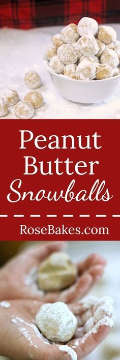 peanut butter snowballs are being made with powdered sugar