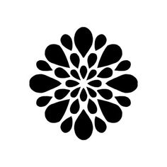 an abstract black and white flower design