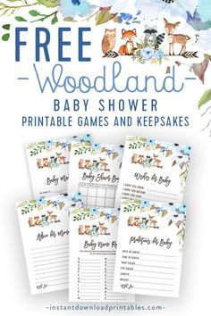 Free Woodland Baby Shower Printables for your Woodland Baby Shower theme! Free Baby Shower Invitations, Free Baby Shower Games, and more!