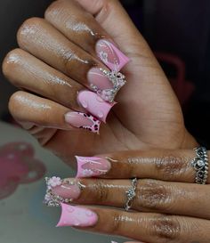 Long Fake Nails, Diamond Butterfly