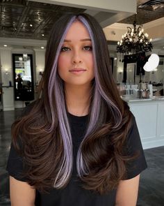 Peekaboo Hair Highlights, Purple Peekaboo Highlights, Pink Peekaboo Hair, Purple Highlights Brown Hair, Best Blonde Hair Color, Blonde Peekaboo Highlights, Hair Highlights Ideas, Purple Brown Hair