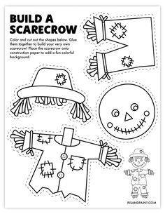 the paper doll is made to look like scarecrows