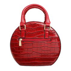 Women's Rounded Top Handle Handbag Shiny Red Crocodile Texture Vegan Faux Leather Bag Featuring 3D Flower Detail. Main Zipper Closure. Front Slide Pocket. Rear Zipper Pocket. Includes Detachable Shoulder Strap. Croc Bag, Crocodile Texture, Fashion Bottoms, Faux Leather Bag, Top Handle Handbags, Unique Boutique, Flower Detail, Fashion Jewelry Earrings, Boutique Accessories