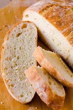 a loaf of bread with two slices cut off