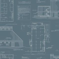 blueprinted architectural drawings showing the various details