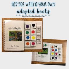 an open book with watercolors on it and the title tips for writing your own adapted books